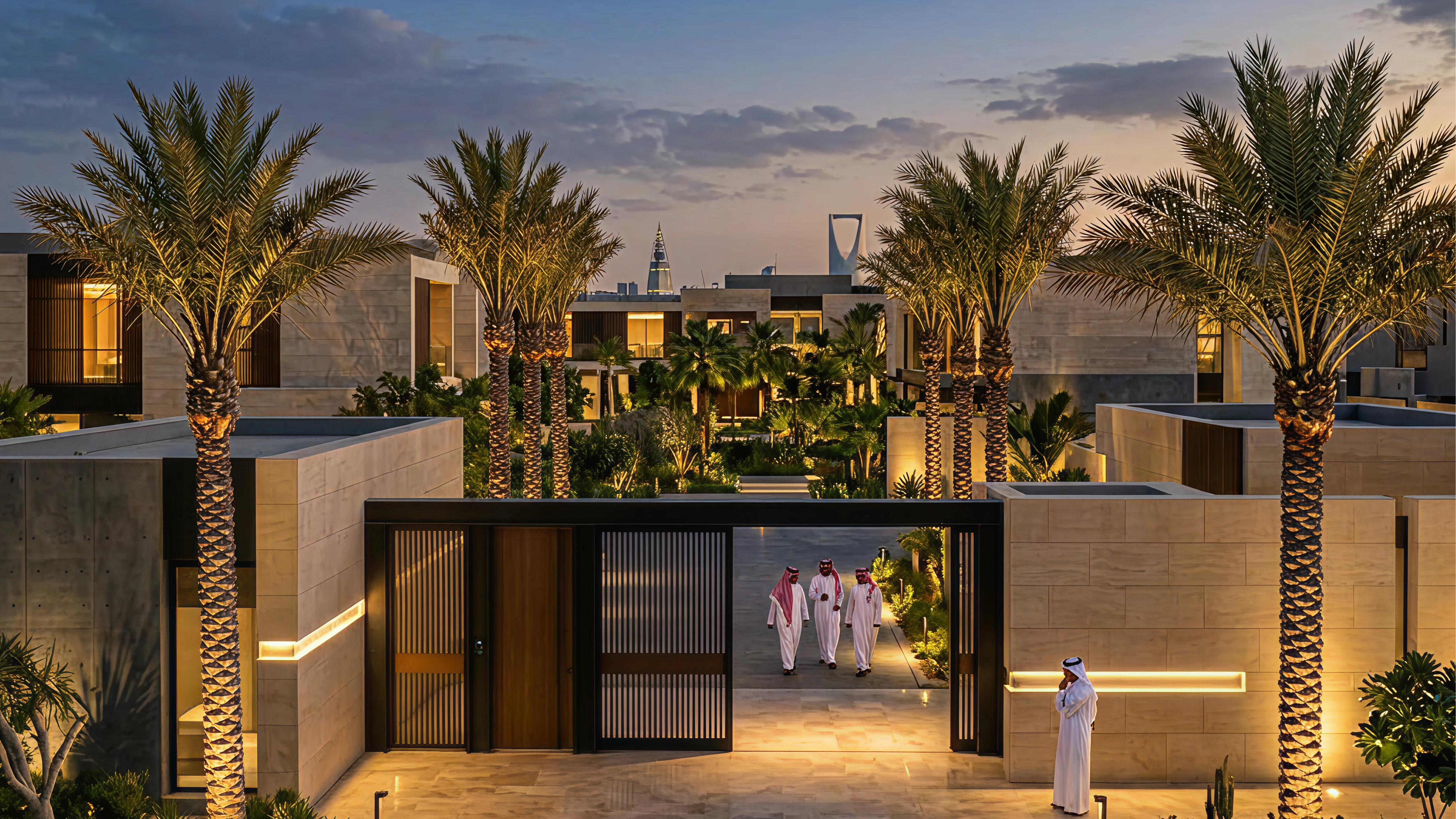 Aerial view of a residential community